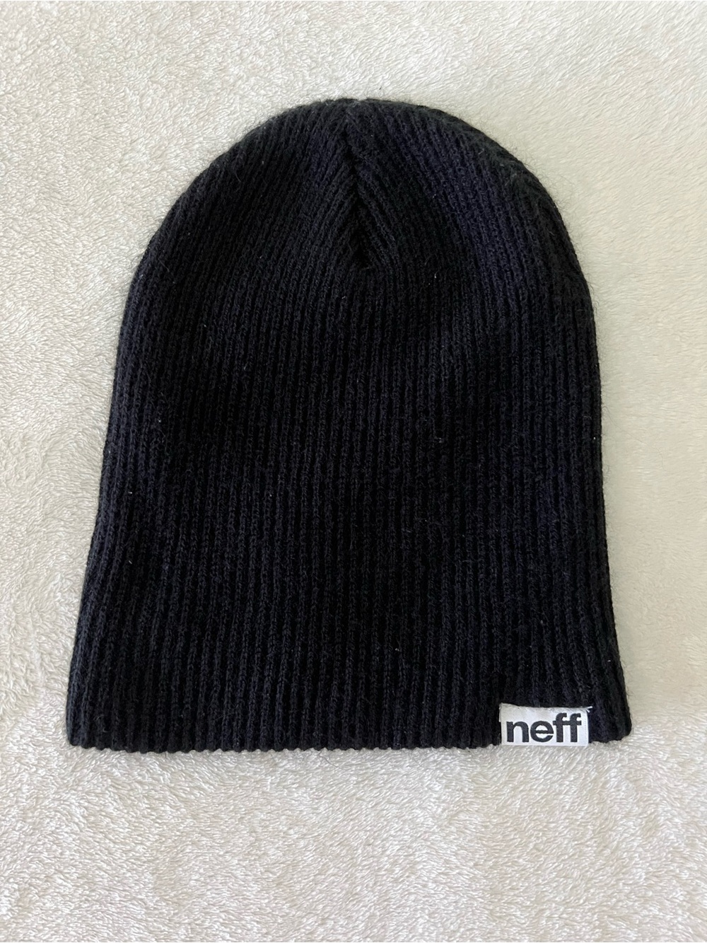 Neff Black Ribbed Knit Beanie